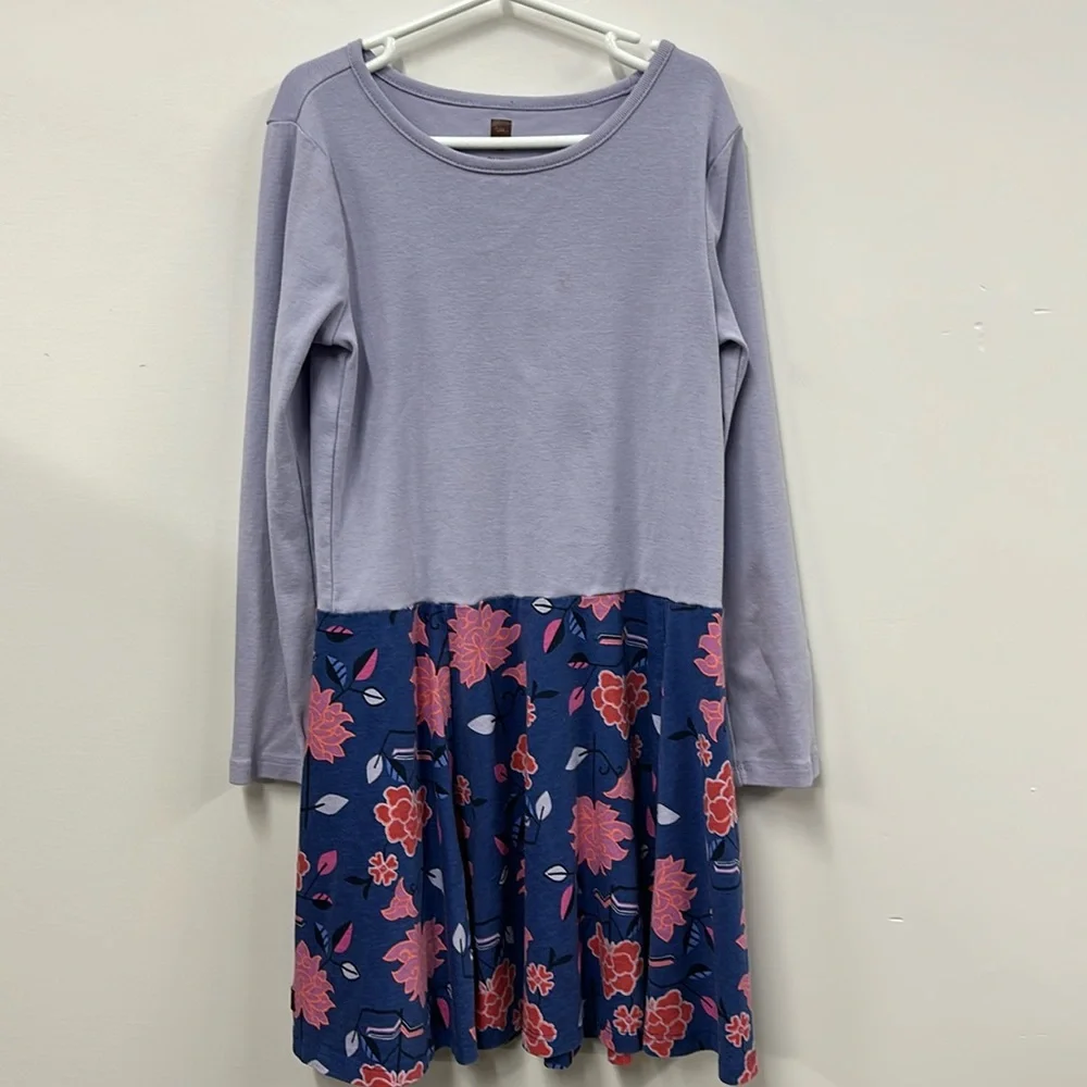 Tea collection purple long sleeve floral dress 10